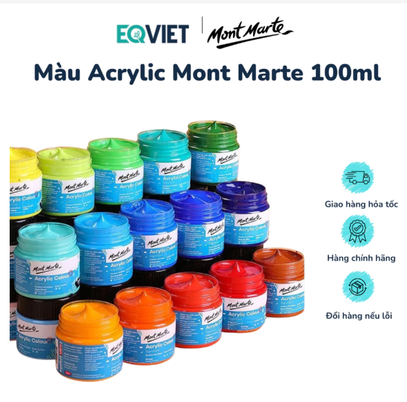 Màu Vẽ 3D Acrylic Mont Marte Cao Cấp 100ml Vẽ Được Trên Nhiều Chất Liệu Hàng Chính Hãng