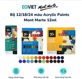  Bộ màu Acrylic Paints Mont Marte Cao Cấp 12ml 12/18/24 Màu- Hàng Chính Hãng 