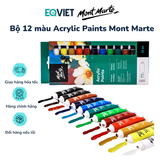  Bộ màu Acrylic Paints Mont Marte Cao Cấp 12ml 12/18/24 Màu- Hàng Chính Hãng 