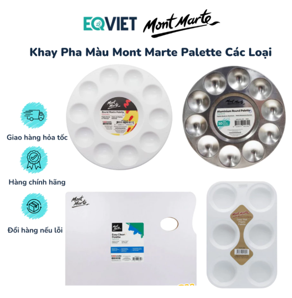 Khay Pha Màu Mont Marte Palette Đa Dạng Chất Liệu - Hàng Chính Hãng