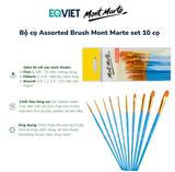  Bộ cọ mới Assorted Brush Set Mont Marte Set 6/10 Cọ BMHS0064/BMHS0065 Hàng Chính Hãng 