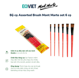  Bộ cọ mới Assorted Brush Set Mont Marte Set 6/10 Cọ BMHS0064/BMHS0065 Hàng Chính Hãng 