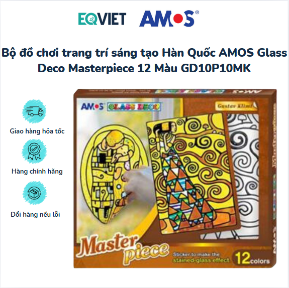 Bộ đồ chơi trang trí sáng tạo Hàn Quốc AMOS Glass Deco Masterpiece 12 Màu GD10P10MK
