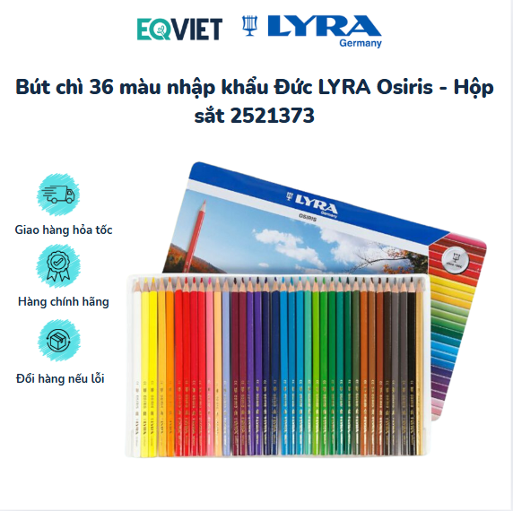 Bút chì 36 màu nhập khẩu Đức LYRA Osiris - Hộp sắt 2521373