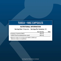 Hỗ Trợ Chức Năng Gan Applied Nutrition TUDCA + NAC 90 Viên (30 Servings) (30/09/2025)