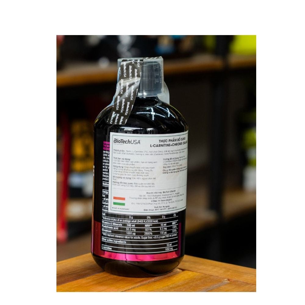 BioTechUSA L-Carnitine + Chrome 500ml - Đốt mỡ từ bên trong