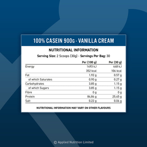 Applied Nutrition 100% Micellar Casein 900g (30 Servings)