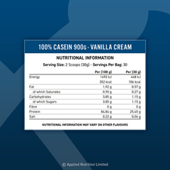 Applied Nutrition 100% Micellar Casein 900g (30 Servings)