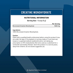 Applied Nutrition Creatine Monohydrate Micronized 500G (100 Servings)