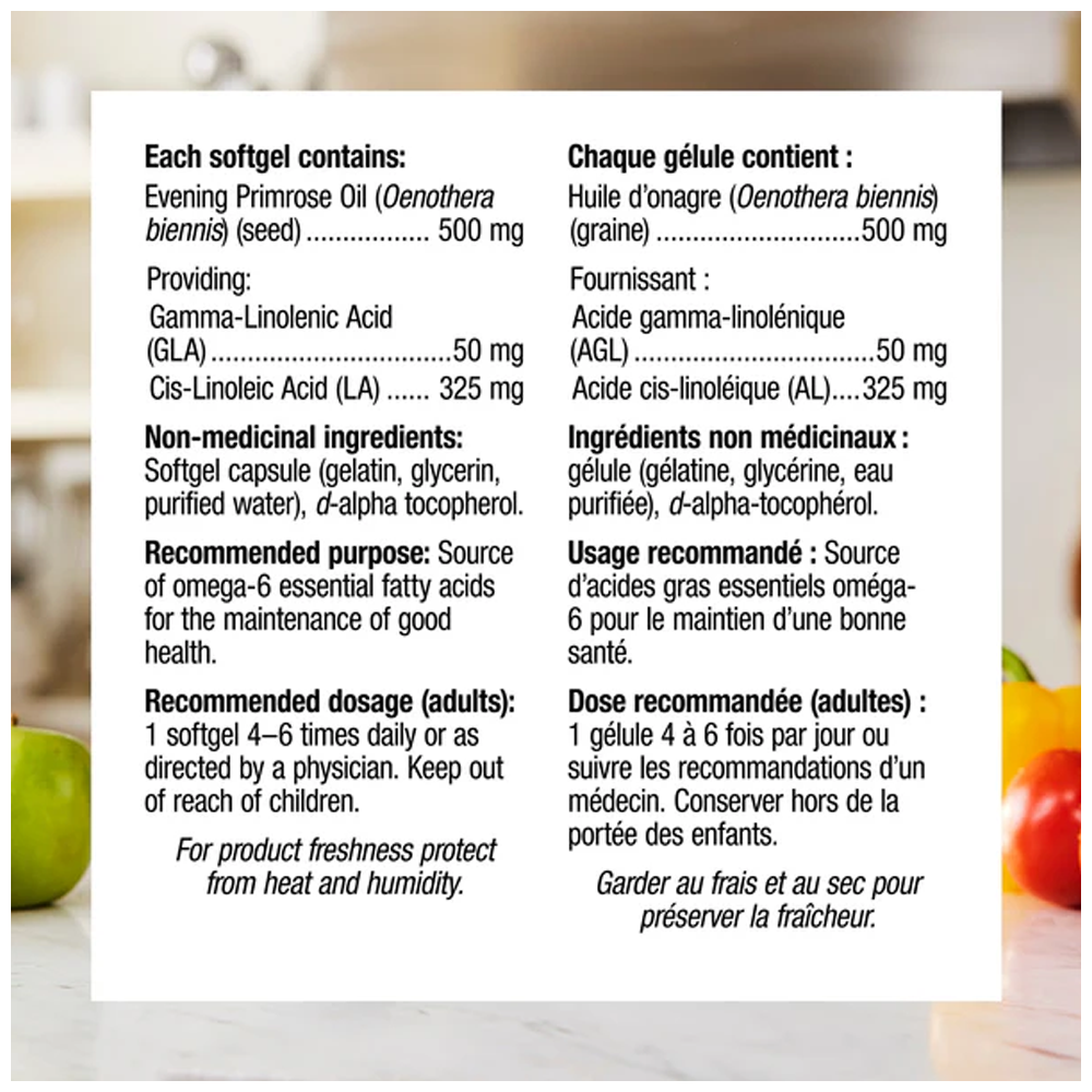 Tinh dầu hoa anh thảo Omega 6 Webber Naturals Evening Primrose Oil 500mg 180 viên