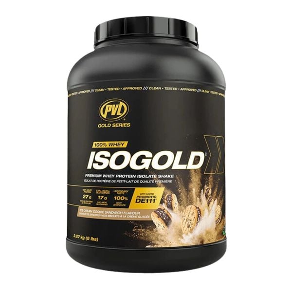 PVL Iso Gold - Premium Whey Protein With Probiotic 5Lbs (2.27KG | 71 Servings)