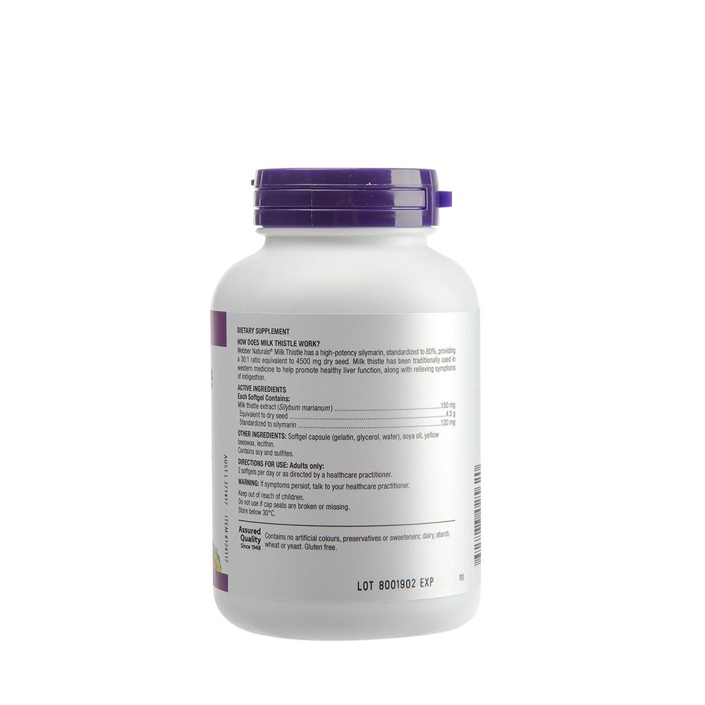 Viên uống bổ gan Webber Naturals Milk Thistle 150mg