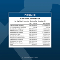 Viên Uống 10 Tỷ Lợi Khuẩn Applied Nutrition Probiotic 60 Viên (30 Servings)