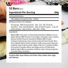 Bánh Protein Bar Warrior Crunch High Protein, Low Sugar Bar  1 Thanh 64g