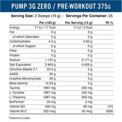 Applied Nutrition Pump 3G Pre Workout Caffeine Free 375G (25 Servings)