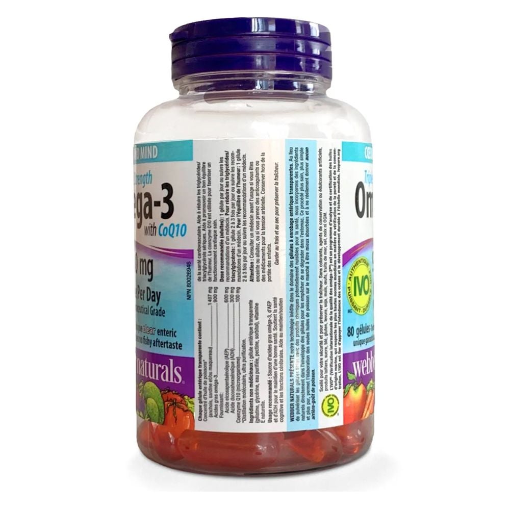 Dầu Cá Webber Naturals Triple Strength Omega 3 CoQ10 900mg 80 viên
