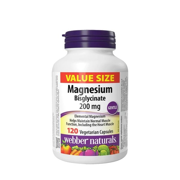 Webber Naturals Magnesium Bisglycinate 200mg, 120 Viên