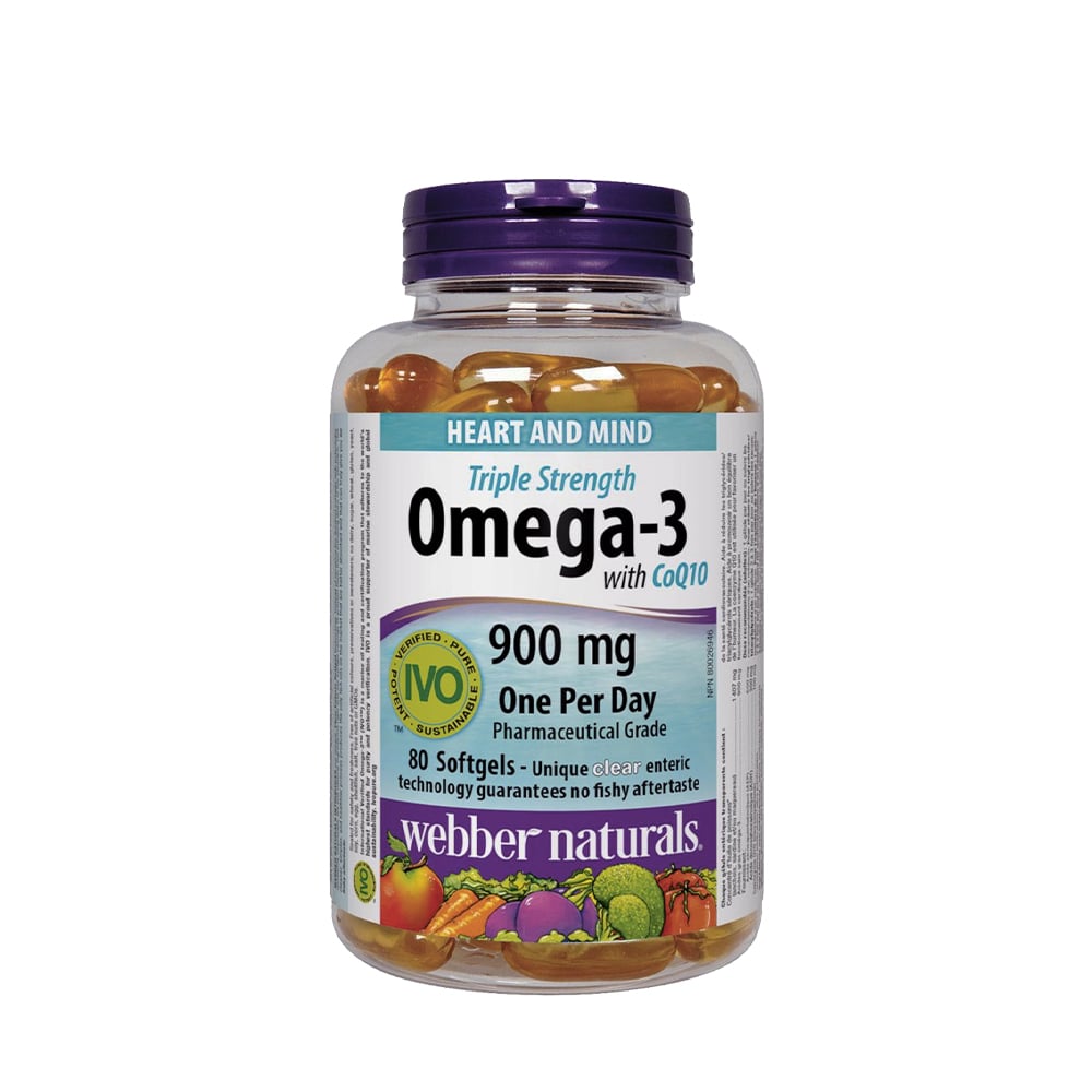 Dầu Cá Webber Naturals Triple Strength Omega 3 CoQ10 900mg 80 viên