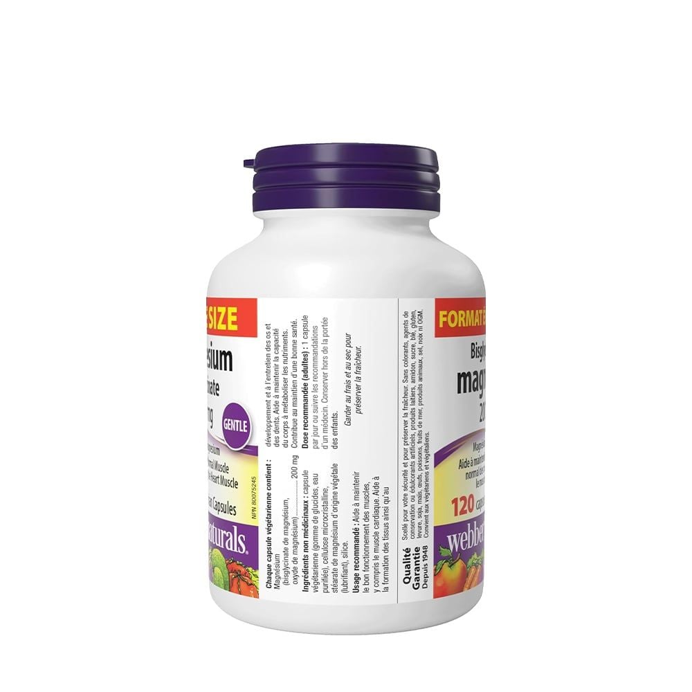 Webber Naturals Magnesium Bisglycinate 200mg, 120 Viên