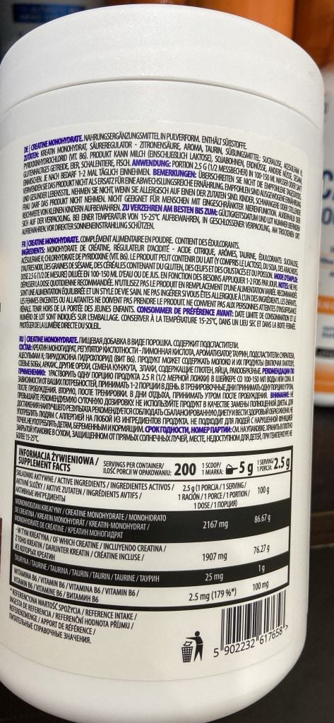 OstroVit Creatine Monohydrate 500G (100 Servings)