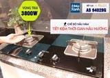  Bếp gas âm 2 vùng nấu Malloca AS 9402BG/ Màu đen + Xanh 