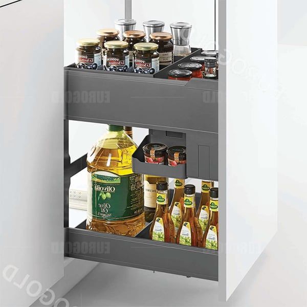  Giá gia vị chai lọ nhôm cao cấp màu ghi đậm Eurogold EUM2130G 
