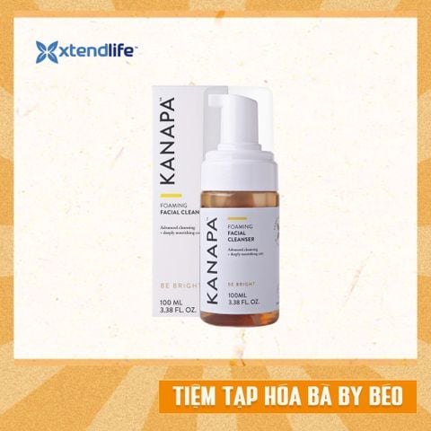 Bọt rửa mặt kiêm tẩy trang & toner Kanapa Foaming Facial Cleanser 100mL