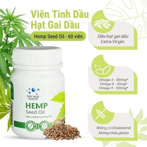 Viên Omega 369 Thuần Chay Từ Hạt Gai Dầu Deep Blue Health Hemp Seed Oil