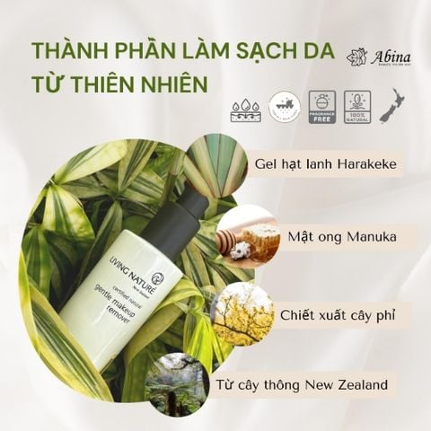 Nước Tẩy Trang & Làm Sạch Sâu Living Nature Gentle Makeup Remover 100ml