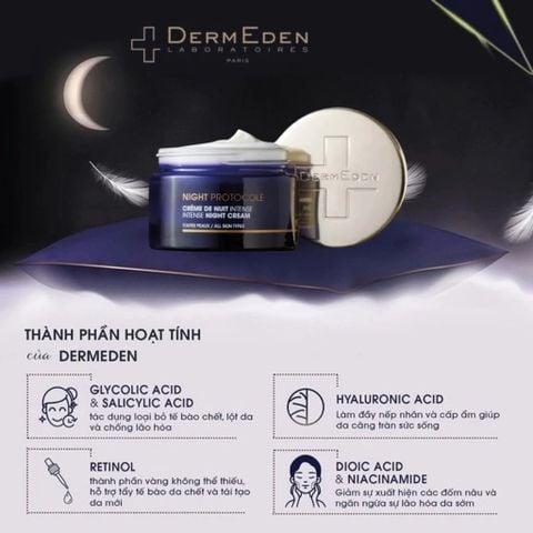 Kem Dưỡng Sáng Da Ban Đêm DermEden Night Protocole Intense Night Cream 50ml