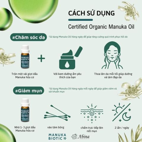 Dầu Manuka hữu cơ Manuka Biotic Certified Organic Manuka Oil 10ml