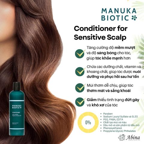 Dầu Xả Tinh Dầu Manuka Ngăn Gãy Rụng, Phục Hồi Hư Tổn Manuka Biotic 300ml