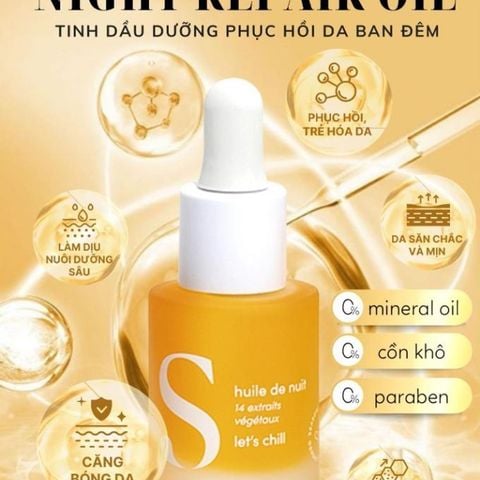 Dầu dưỡng phục hồi da ban đêm Seasonly Night Repair Oil (Huile De Nuit) 15ml