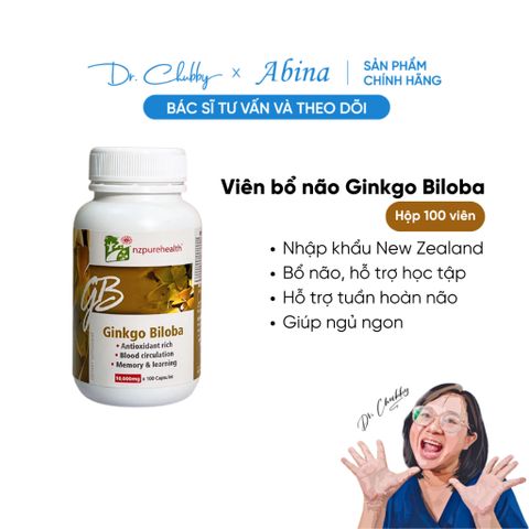 Viên Ginkgo Biloba 10.000mg Bổ Não, Tăng Tuần Hoàn, Hỗ Trợ Ngủ Ngon NZPureHealth