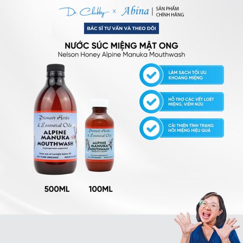 Nước Súc Miệng Keo Ong Organic Nelson Honey Alpine Manuka Giảm Hôi Miệng, Nhiệt Miệng