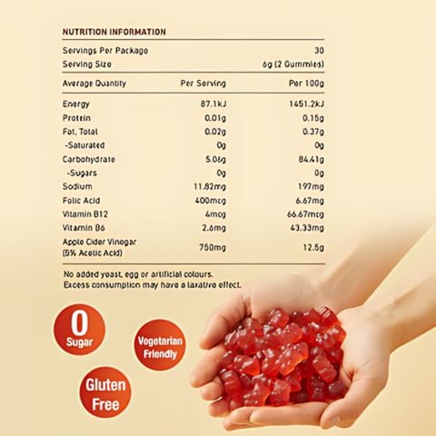 Kẹo Giấm Táo Giúp Kiểm Soát Thèm Ăn Unichi Teddi Lab 60 Viên