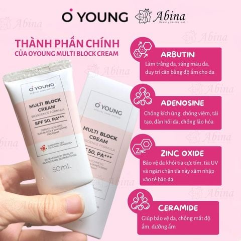 Kem chống nắng nâng tông che khuyết điểm Oyoung Multi Block Cream SPF 50 PA+++