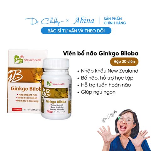 Viên Ginkgo Biloba 10.000mg Bổ Não, Tăng Tuần Hoàn, Hỗ Trợ Ngủ Ngon NZPureHealth