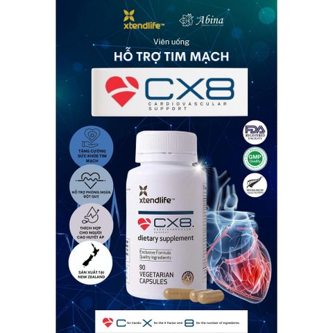 Viên CX8 Hỗ Trợ Tim Mạch, Phục Hồi Sau Đột Quỵ Xtendlife 90 Viên