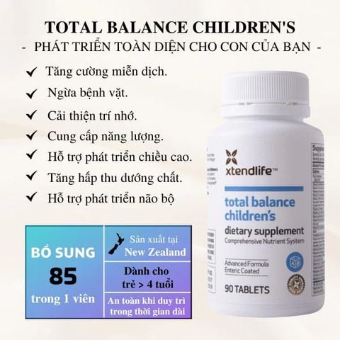 Viên 85 Vi Chất Cho Trẻ Em Xtendlife Total Balance Children's 90 Viên