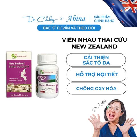 Viên Nhau Thai Cừu Tím Đẹp Da & Nội Tiết Sheep Placenta NzPureHealth 30 Viên