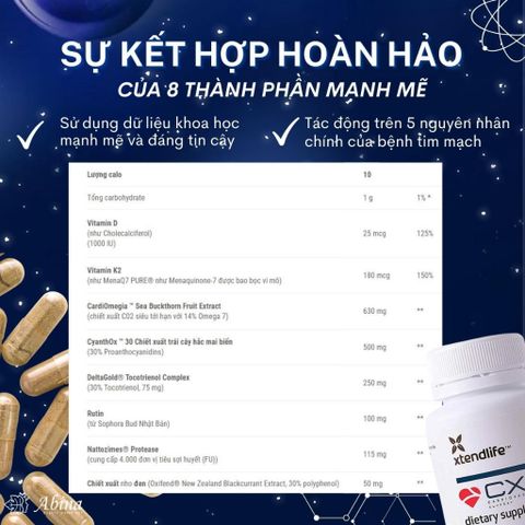 Viên CX8 Hỗ Trợ Tim Mạch, Phục Hồi Sau Đột Quỵ Xtendlife 90 Viên