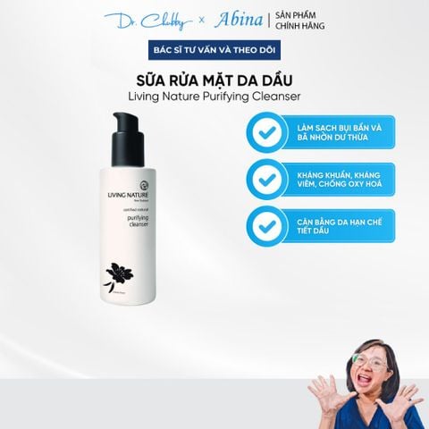 Sữa Rửa Mặt Làm Sạch Sâu Cho Da Dầu Living Nature Purifying Cleanser 120ml
