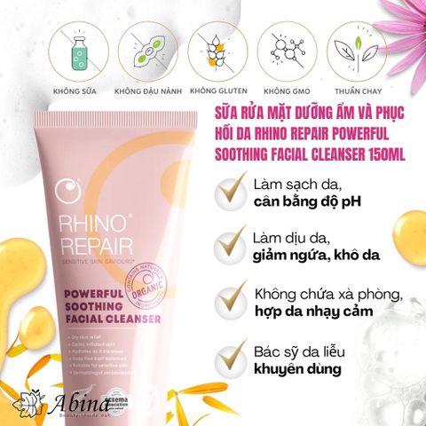 Sữa Rửa Mặt Cấp Ẩm Phục Hồi Da Nhạy Cảm Rhino Repair Facial Cleanser 150ml