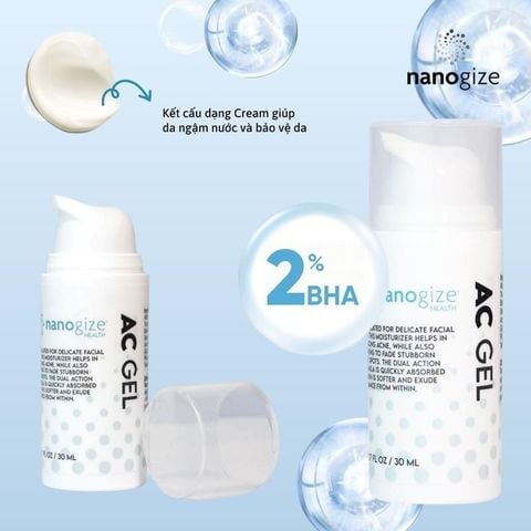 Gel dành cho da mụn thâm Nanogize Ac Gel 30ml và 10 mL