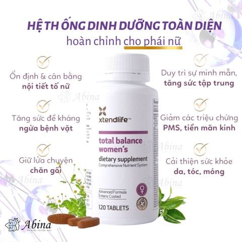 Viên Total Balance Women Bổ Sung 77 Vi Chất Ổn Định Nội Tiết Xtendlife