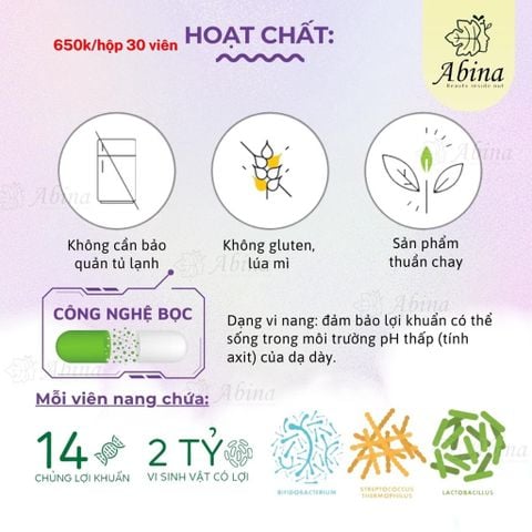 Hoạt chất men vi sinh 14 chủng lợi khuẩn Lifestream Advanced Probiotics