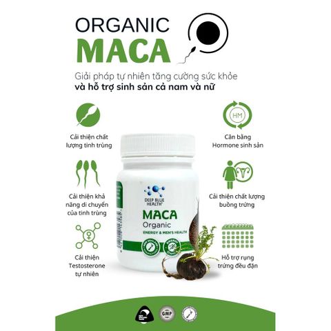 Viên Sâm Maca Peru Organic Hỗ Trợ Sinh Lý Deep Blue Health 60 Viên