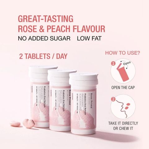 Men Vi Sinh Thơm Miệng Hương Hoa Hồng Unichi Rosa Prima Probiotics 30 Viên