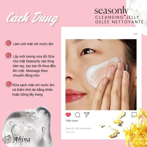Sữa rửa mặt Seasonly Cleansing Jelly (Gelée Nettoyante) 100ml